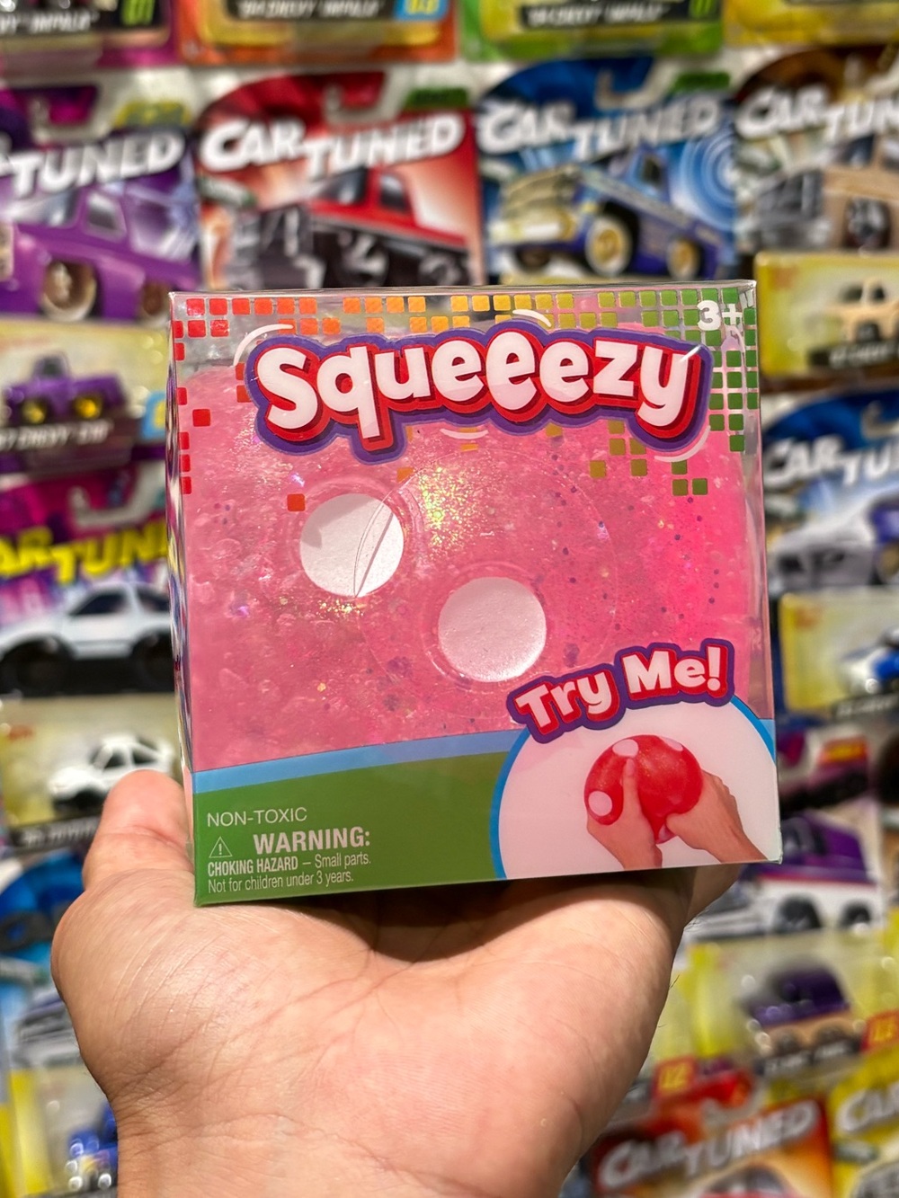 Squeezy Glitter pink Dice